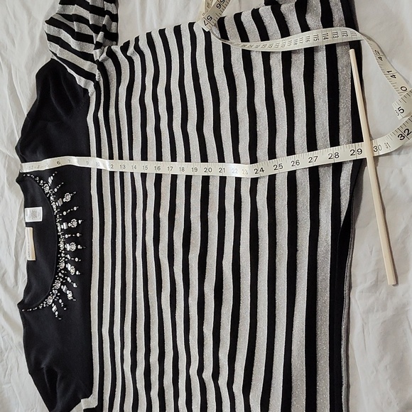 Alfred Dunner Sweater 2X Festive Holiday Party Glam Beaded Black & Silver Chic - Picture 8 of 12